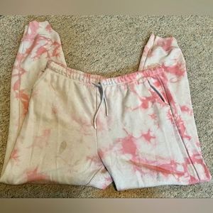 White and pink joggers